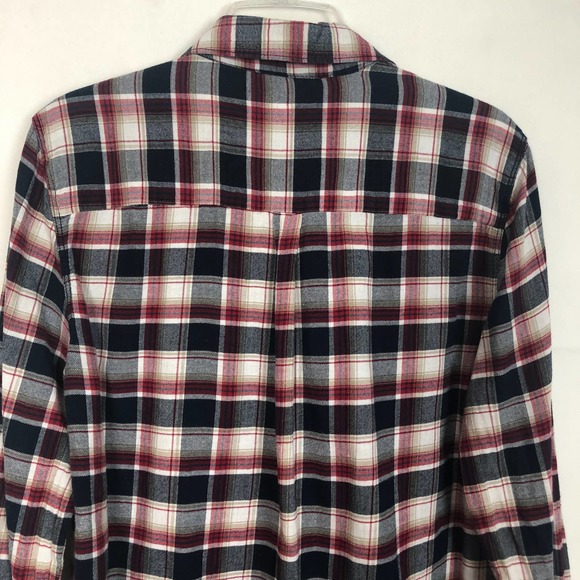 Beach Lunch Lounge 1/2 Button Plaid Women's Shirt - Picture 7 of 10